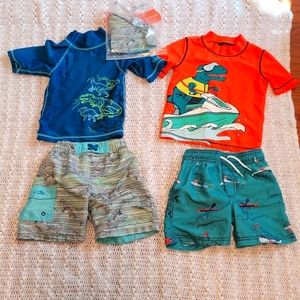 Like New Boys Dinosaur Swim Suit Sets